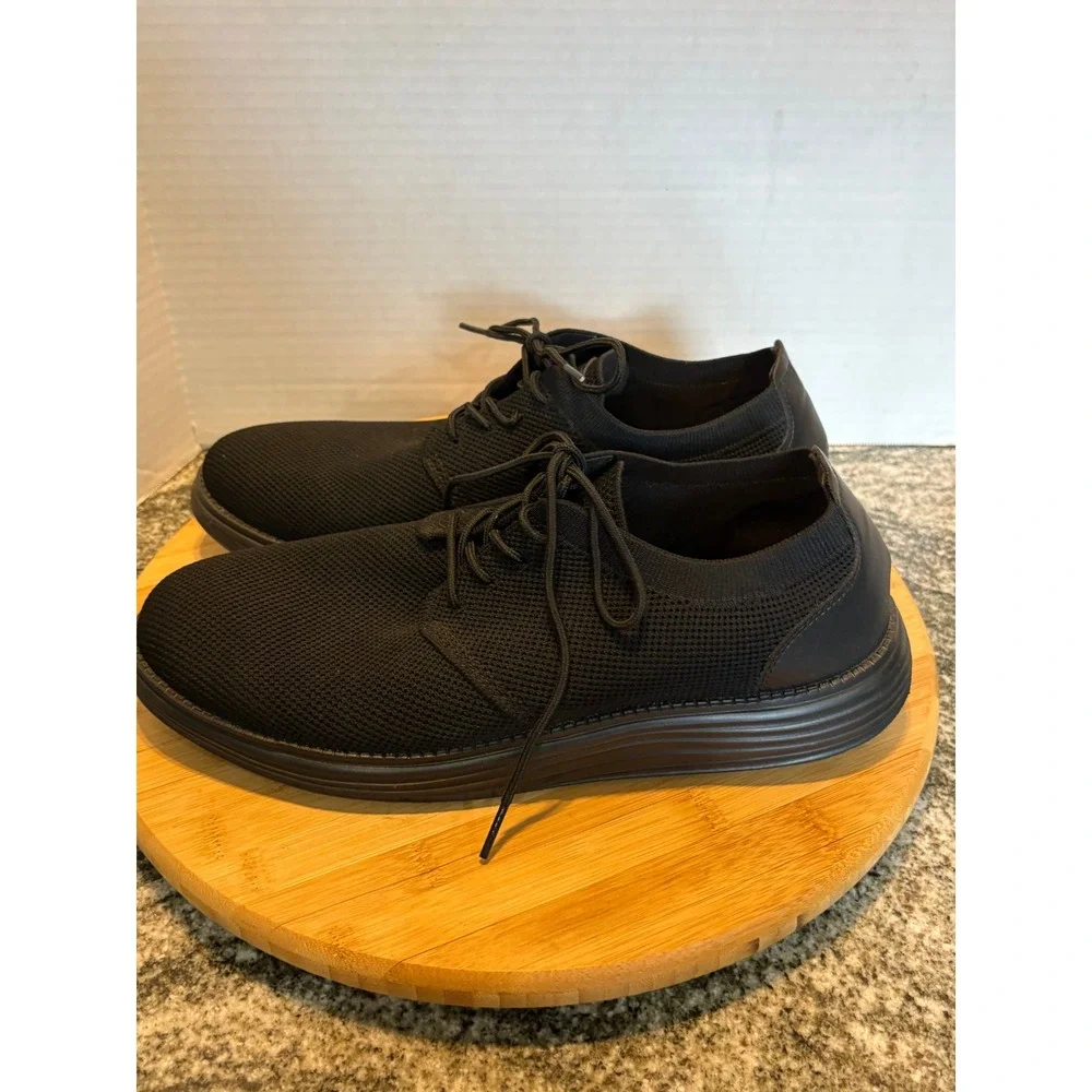 VILOCY‎ Mens Dress Sneakers Black Knit Mesh Derby Oxford Shoes V2301 EUR 45.5